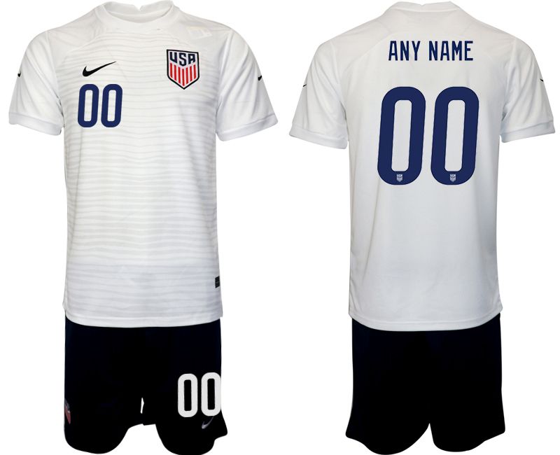 Youth 2022 World Cup National Team United States home white customized Soccer Jersey